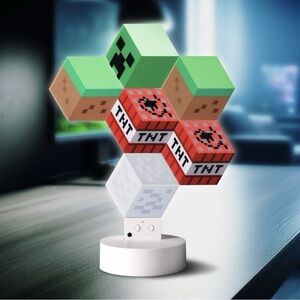 New Minecraft MOB and Blocks LED RGBPanel Set of 6 Novelty Wall Lights & Remote